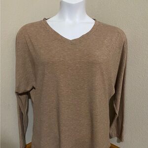 Tan V-Neck Long Sleeve Top Misslook Size- S Women’s